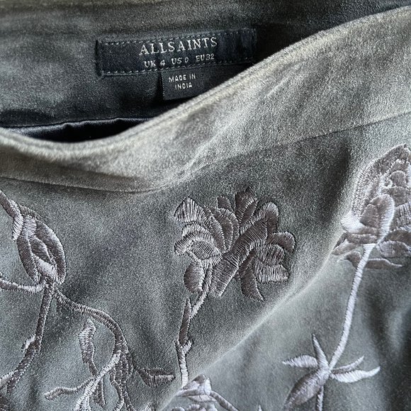 All Saints Sueded Mini Skirt - Picture 4 of 4